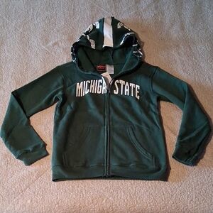 New Boys Green Michigan State Zip-Up Hoodie